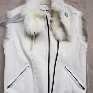 IRA COURTNEY LEATHER SHEARLING MOTO VEST